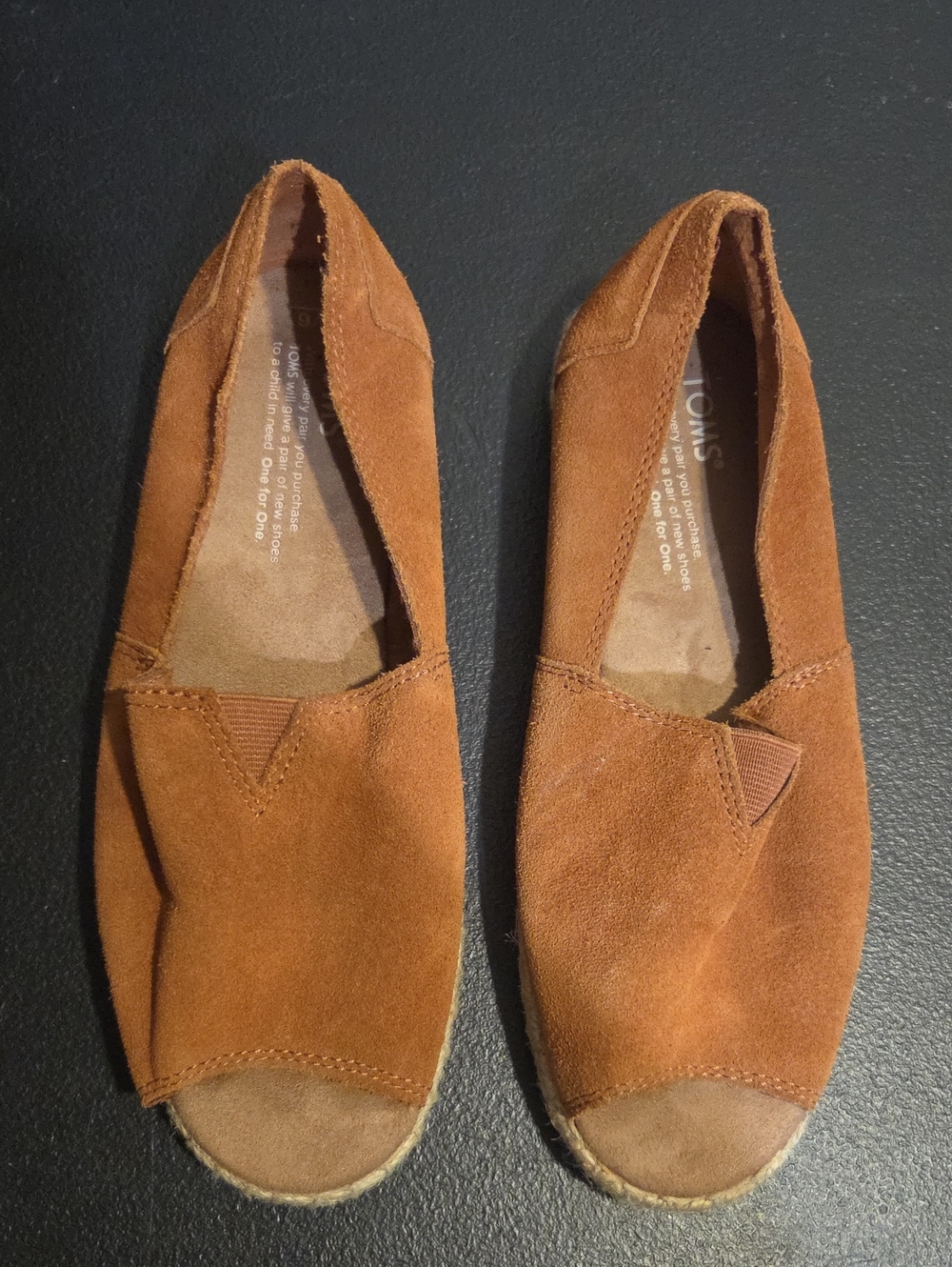 Toms Slip-On Suede Loafers in Rust